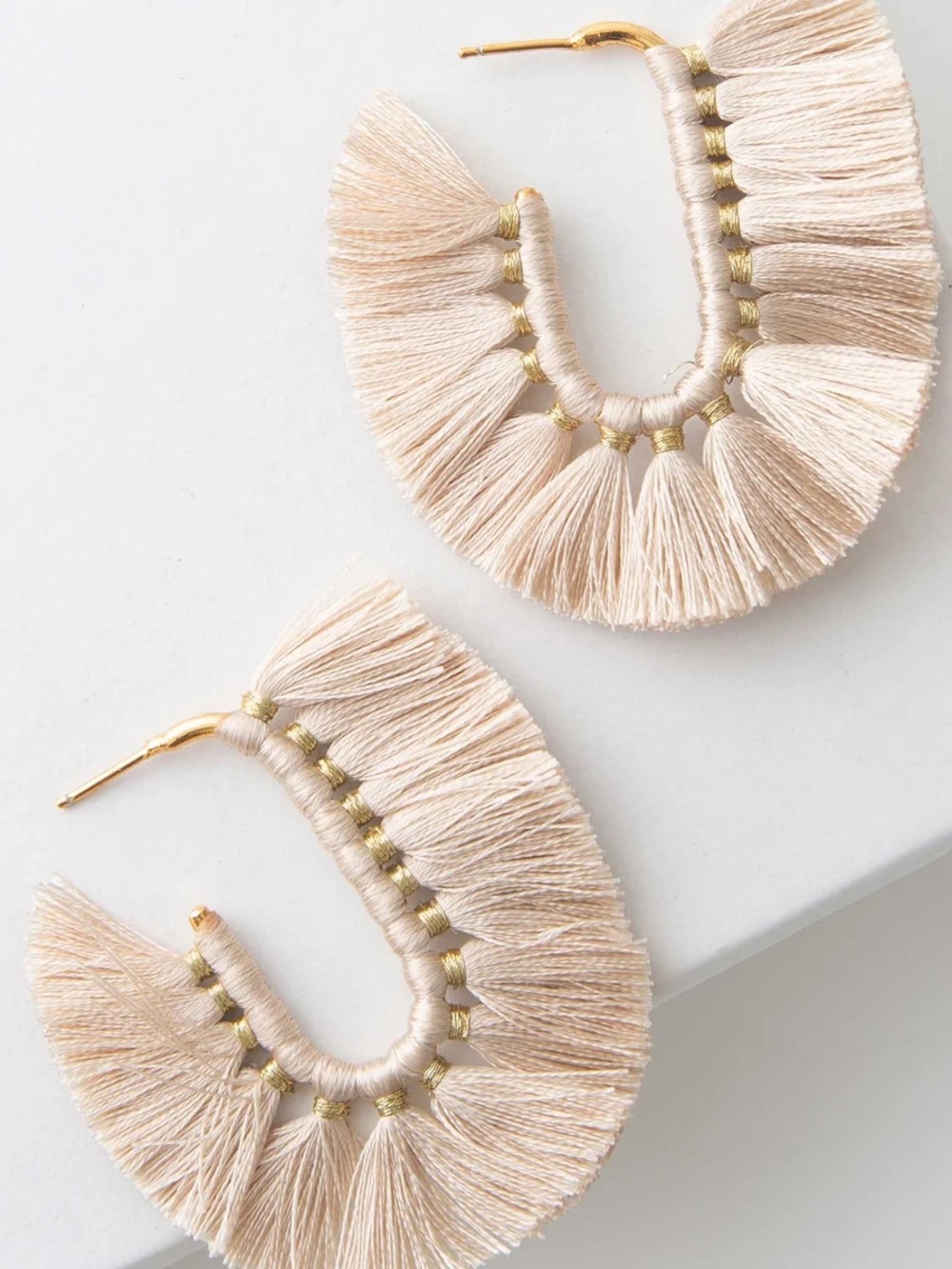 Noonday Plumette Fringe Hoop Earrings
